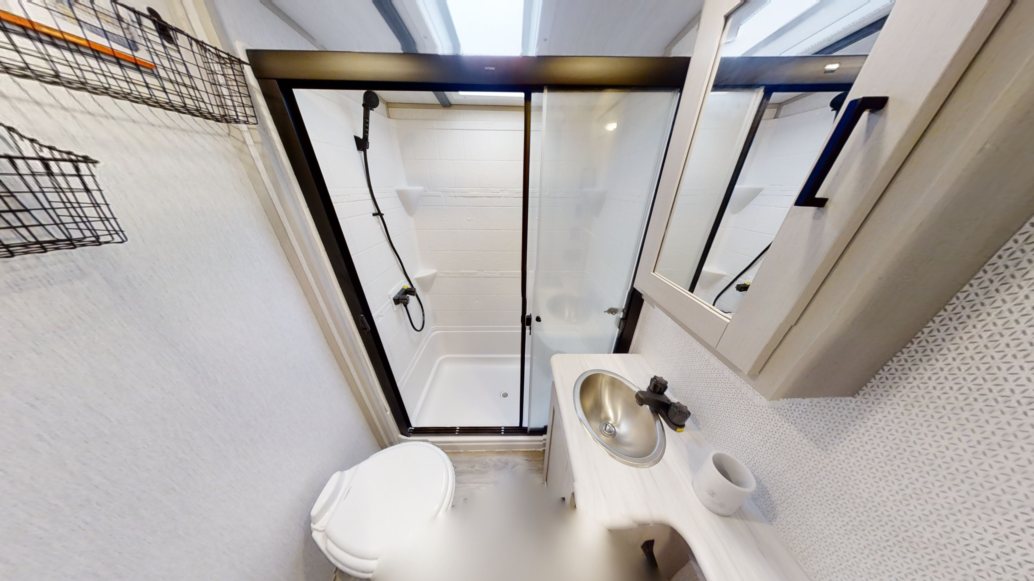 Full bathroom with shower.